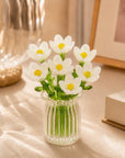 Helvano | Kunstblumen-Set mit Glasvase