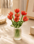 Helvano | Kunstblumen-Set mit Glasvase
