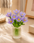 Helvano | Kunstblumen-Set mit Glasvase