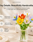 Helvano | Kunstblumen-Set mit Glasvase