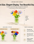 Helvano | Kunstblumen-Set mit Glasvase