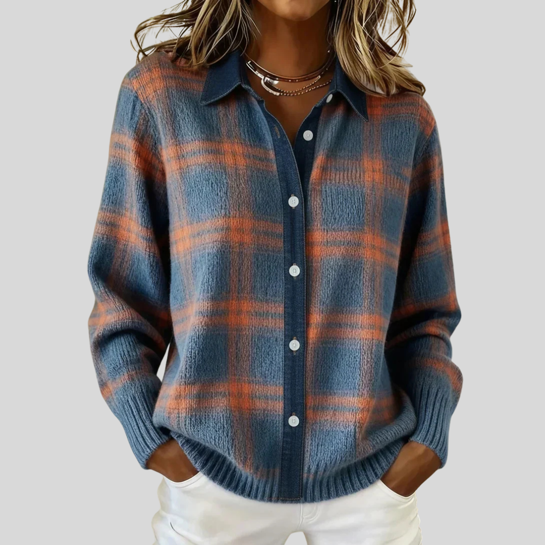 Helvano | Lange Strickjacke mit Knöpfen für Damen