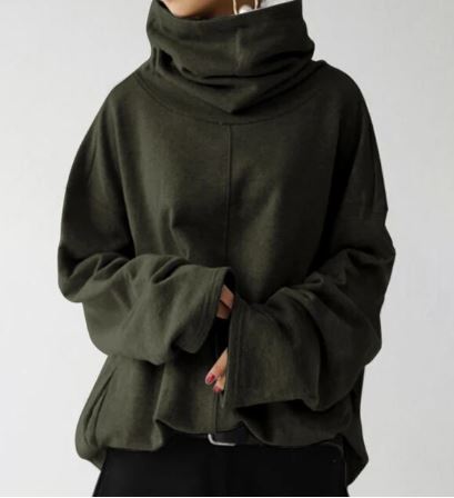 Helvano | Damen Rollkragen-Sweatshirt mit Taschen