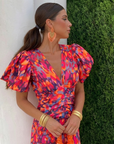 Helvano | Damenkleid mit plissierten Ärmeln
