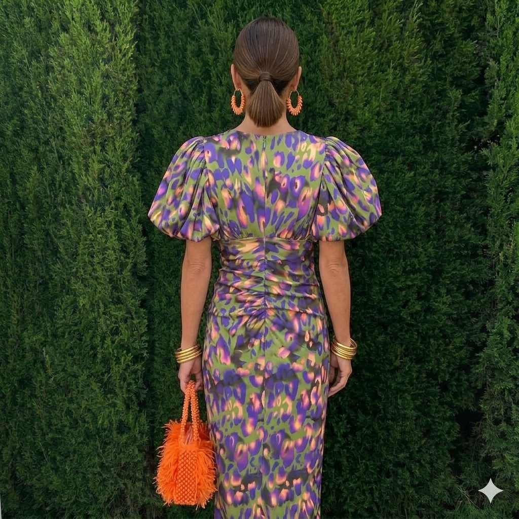 Helvano | Damenkleid mit plissierten Ärmeln