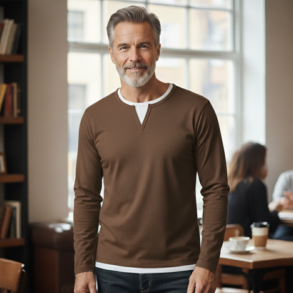 Helvano | V-Neck Feinstrick-Pullover für Herren
