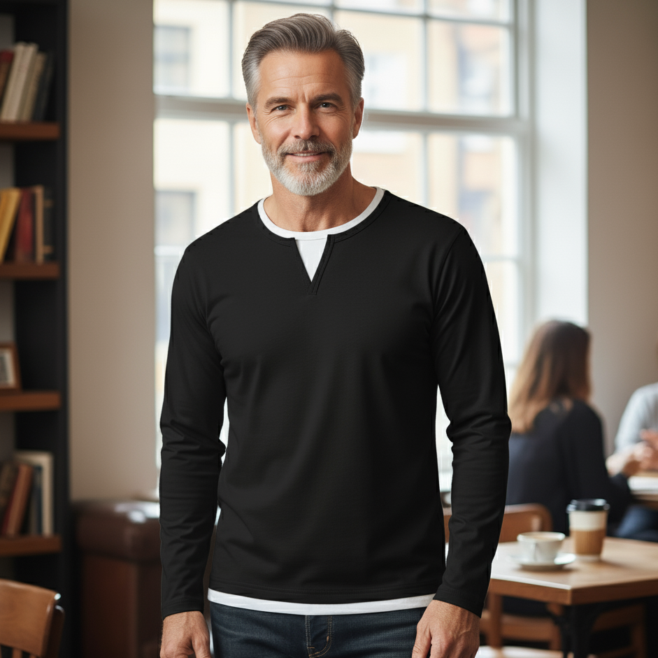 Helvano | V-Neck Feinstrick-Pullover für Herren