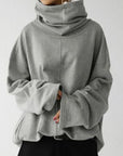 Helvano | Damen Rollkragen-Sweatshirt mit Taschen