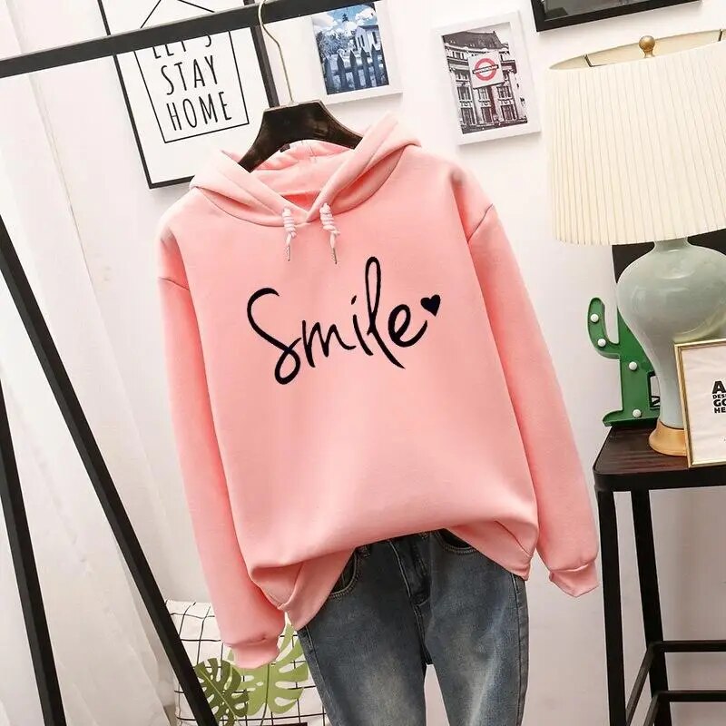 Helvano | Damen Kapuzenpullover mit Smiley-Print