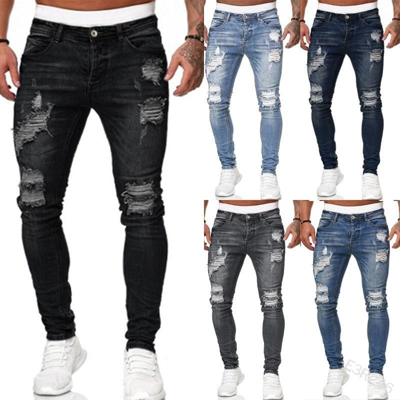 Helvano | Slim-Fit Herren-Jeans im Used-Look