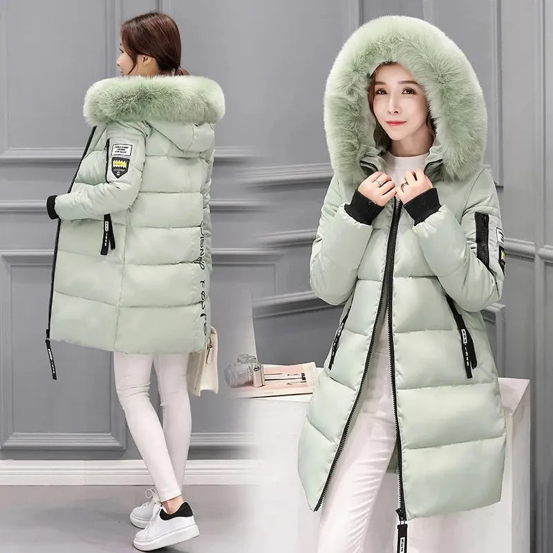 Helvano | Damen-Steppjacke mit Kapuze und Fellkragen