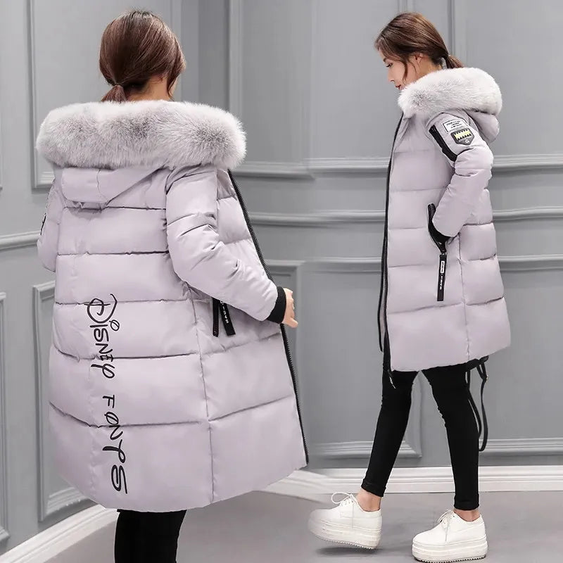 Helvano | Damen-Steppjacke mit Kapuze und Fellkragen