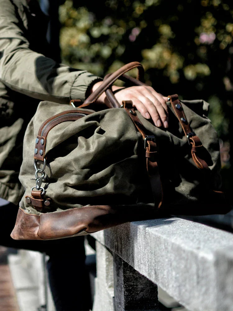 Helvano | Vintage Weekender Reisetasche für Herren