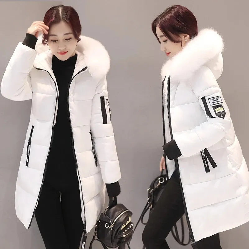 Helvano | Damen-Steppjacke mit Kapuze und Fellkragen