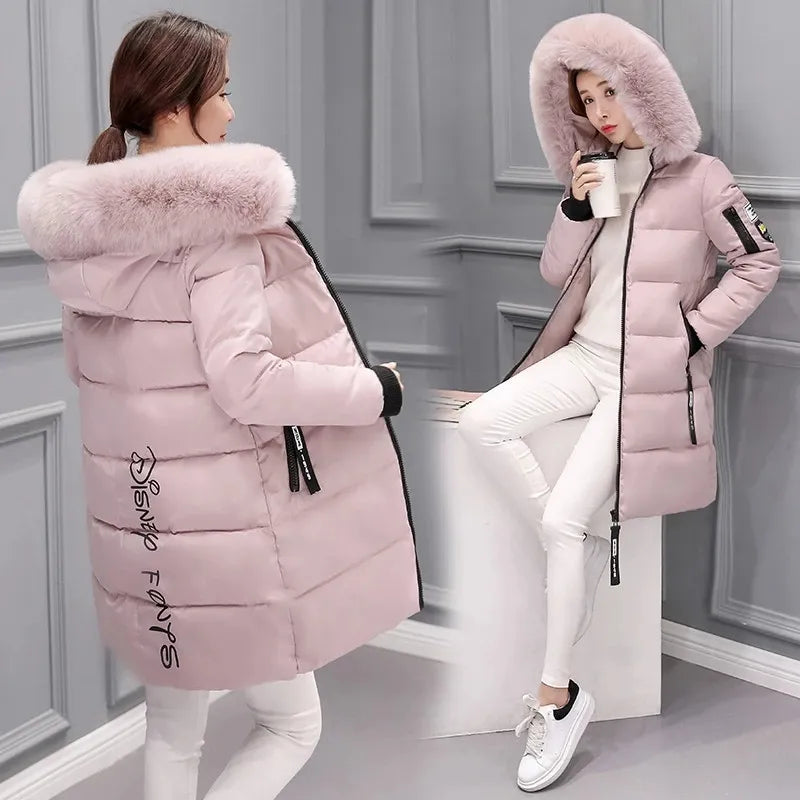 Helvano | Damen-Steppjacke mit Kapuze und Fellkragen