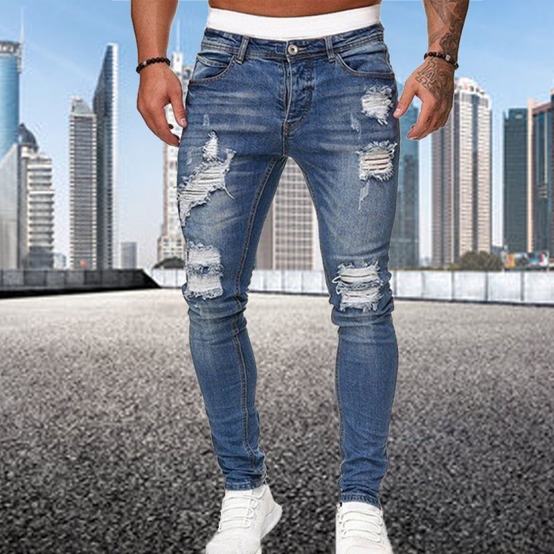 Helvano | Slim-Fit Herren-Jeans im Used-Look