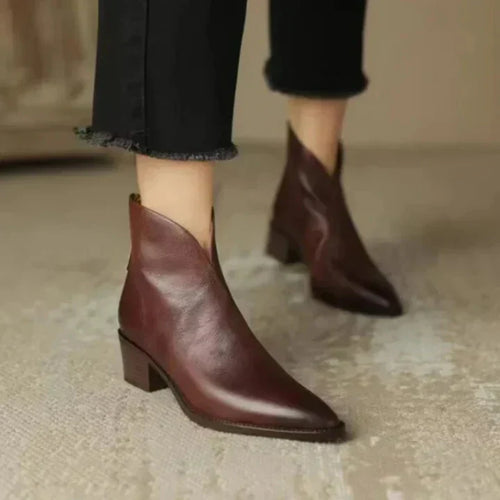 Helvano | Damenstiefelette aus Leder mit Blockabsatz