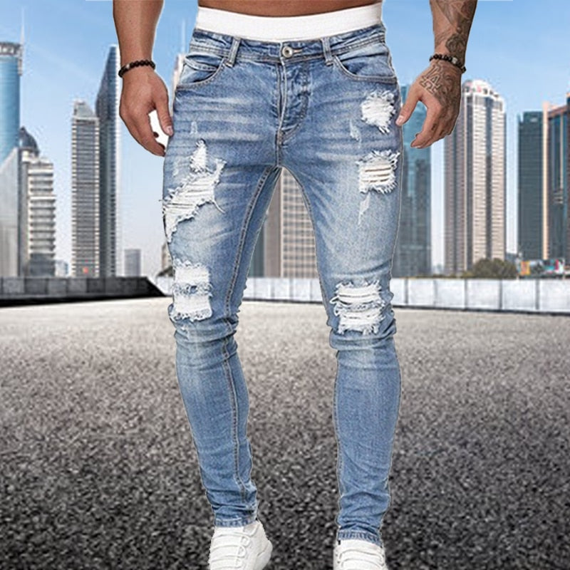 Helvano | Slim-Fit Herren-Jeans im Used-Look