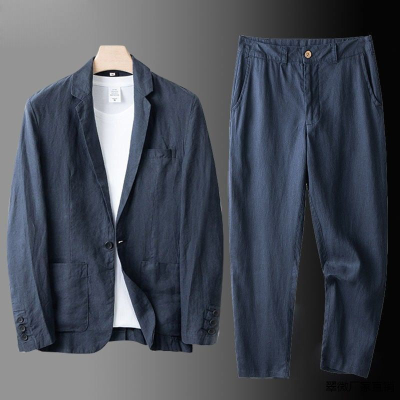 Helvano | Herren Leinen-Set mit Hemd und Hose
