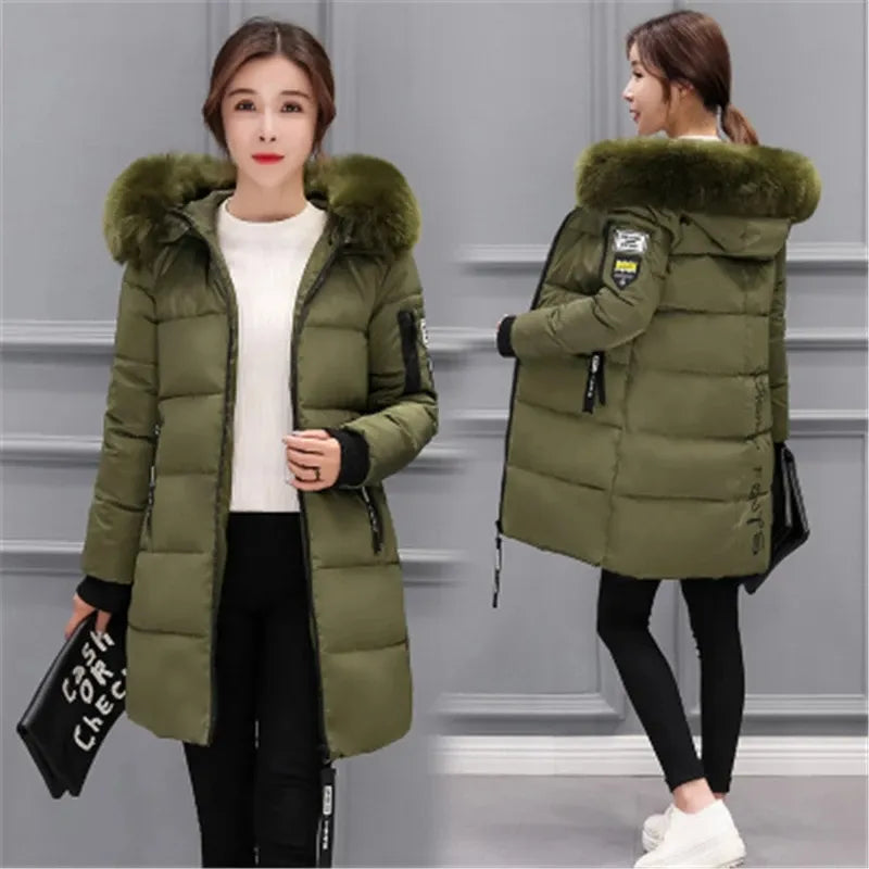 Helvano | Damen-Steppjacke mit Kapuze und Fellkragen