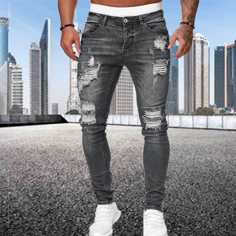 Helvano | Slim-Fit Herren-Jeans im Used-Look