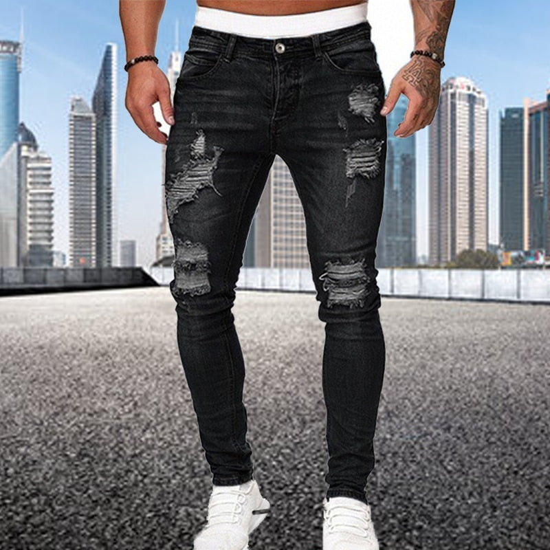 Helvano | Slim-Fit Herren-Jeans im Used-Look