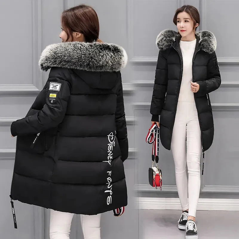 Helvano | Damen-Steppjacke mit Kapuze und Fellkragen