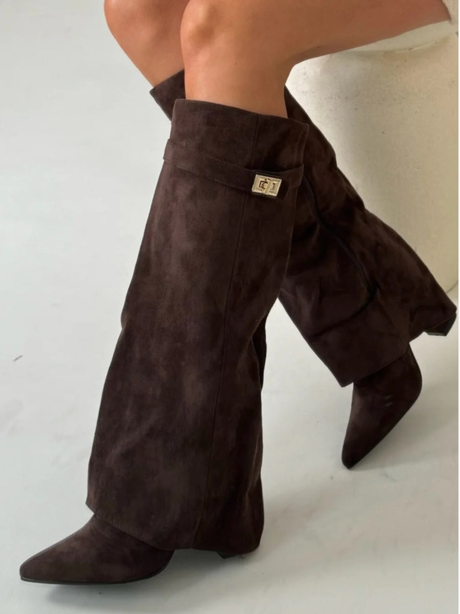 Helvano | Overknee-Stiefel mit Absatz und weitem Schaft für Damen