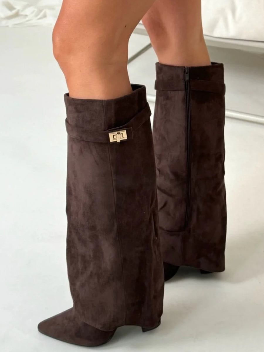 Helvano | Overknee-Stiefel mit Absatz und weitem Schaft für Damen