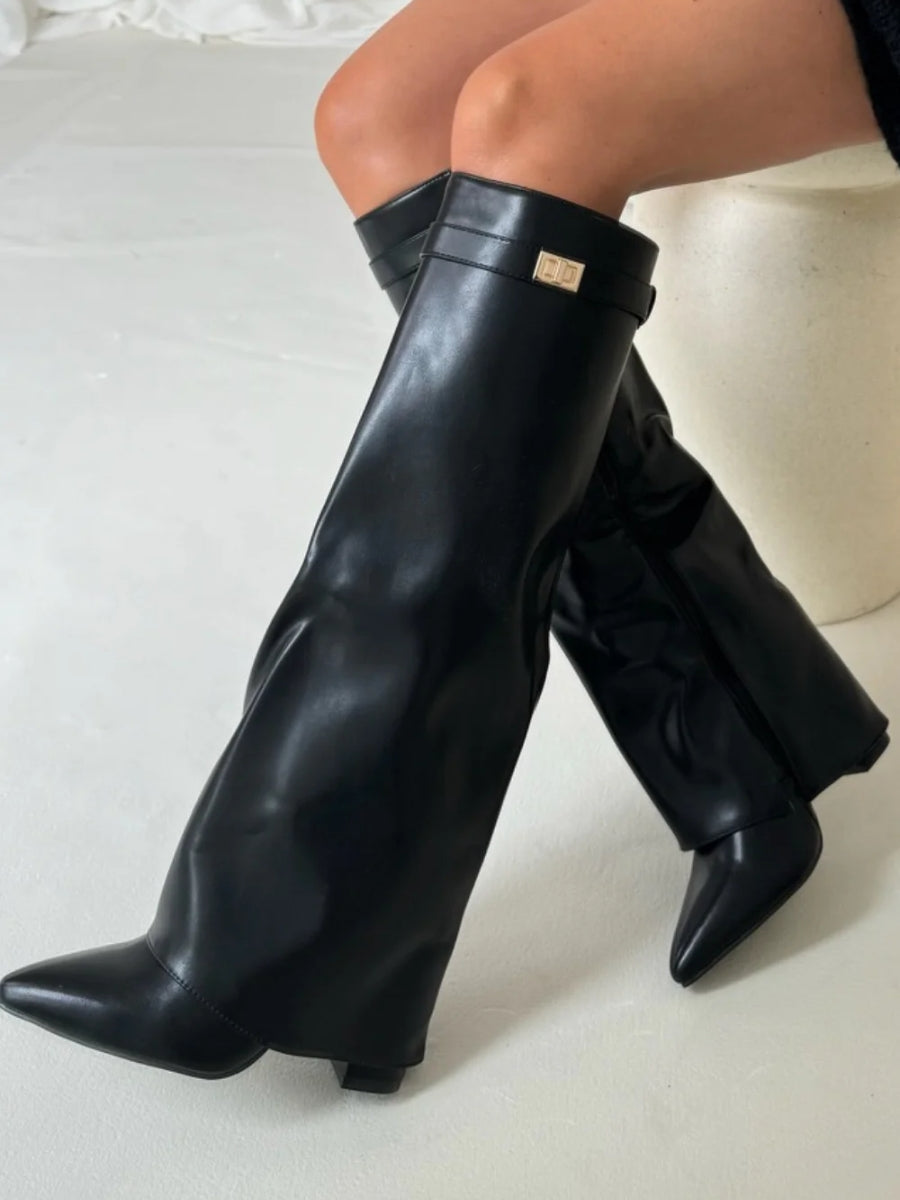 Helvano | Overknee-Stiefel mit Absatz und weitem Schaft für Damen