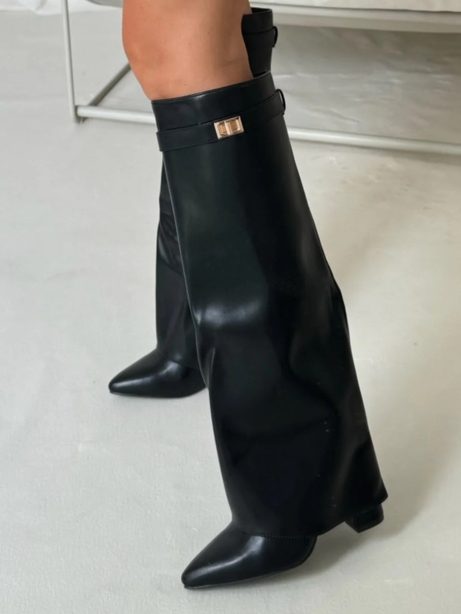 Helvano | Overknee-Stiefel mit Absatz und weitem Schaft für Damen