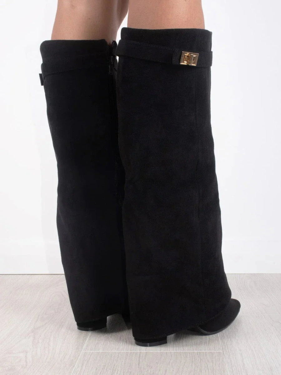 Helvano | Overknee-Stiefel mit Absatz und weitem Schaft für Damen