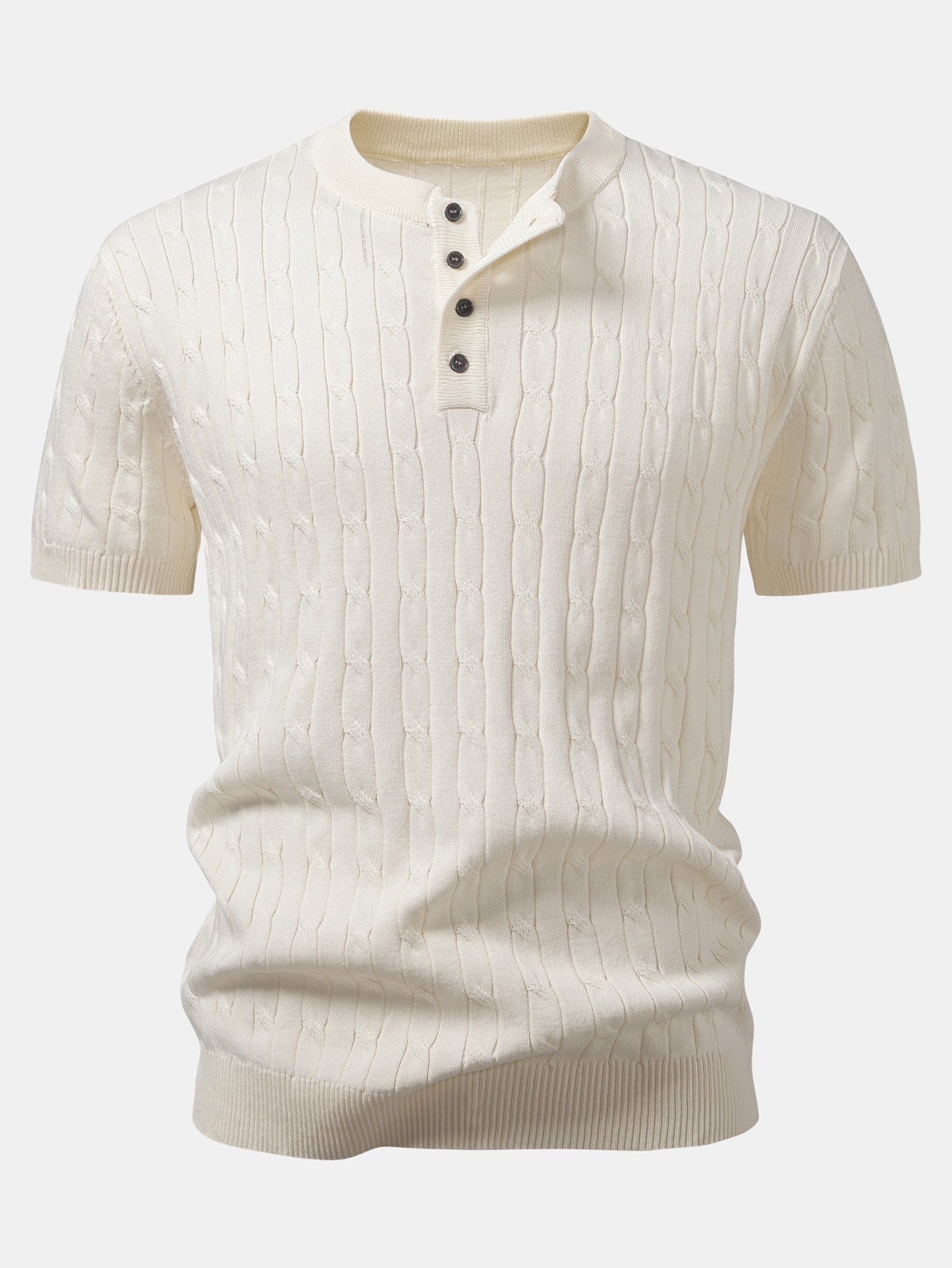 Helvano | Herren Henley-Set aus Strick in Beige