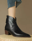 Helvano | Damenstiefelette aus Leder mit Blockabsatz