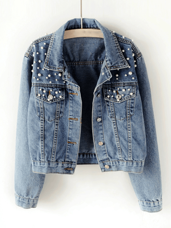 Helvano | Oversized Jeansjacke mit Strass für Damen