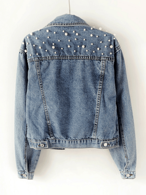 Helvano | Oversized Jeansjacke mit Strass für Damen