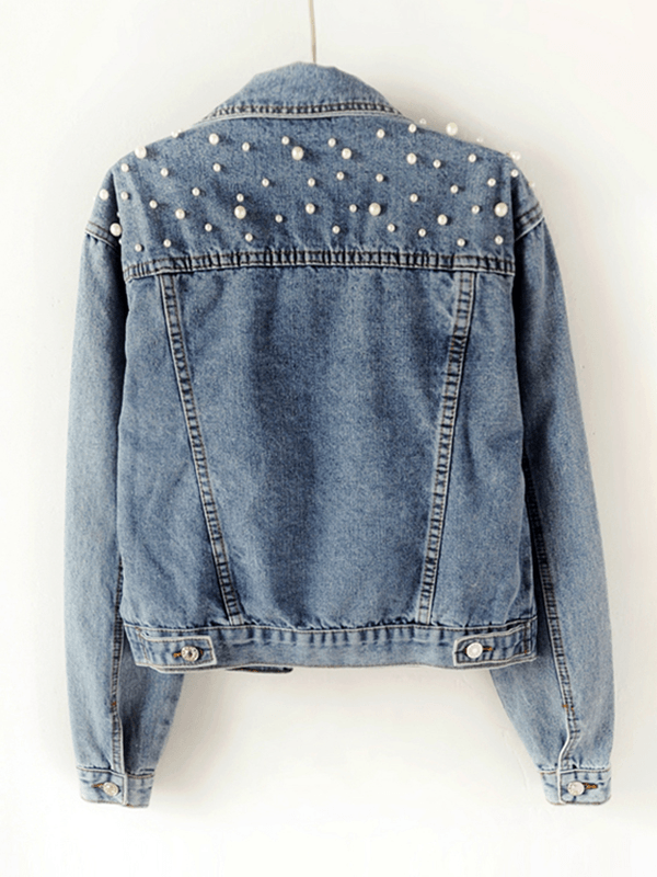 Helvano | Oversized Jeansjacke mit Strass für Damen