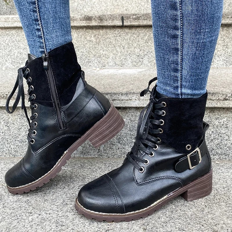 Helvano | Damen Lederstiefel mit Reissverschluss