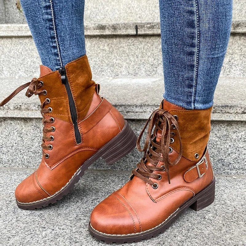 Helvano | Damen Lederstiefel mit Reissverschluss
