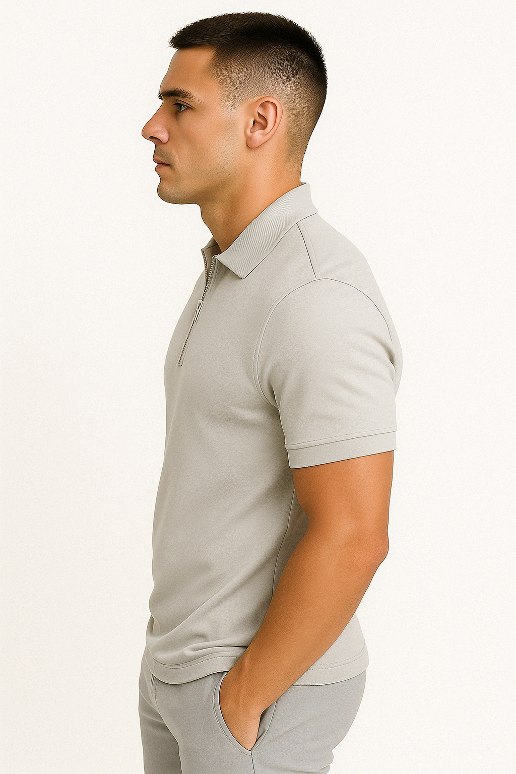 Helvano | Modernes Herren-Poloshirt mit kurzem Zip