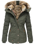 Helvano | Warme Winterjacke mit Fellkapuze für Damen