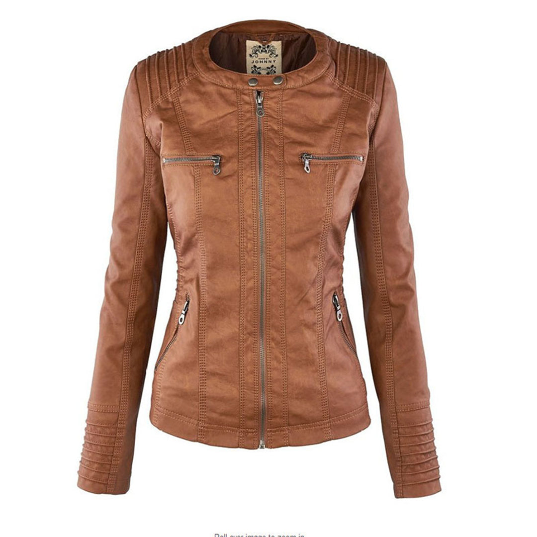 Helvano | Damen Kunstlederjacke mit Kapuze