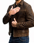 Helvano | Herren Lederjacke mit Reissverschluss