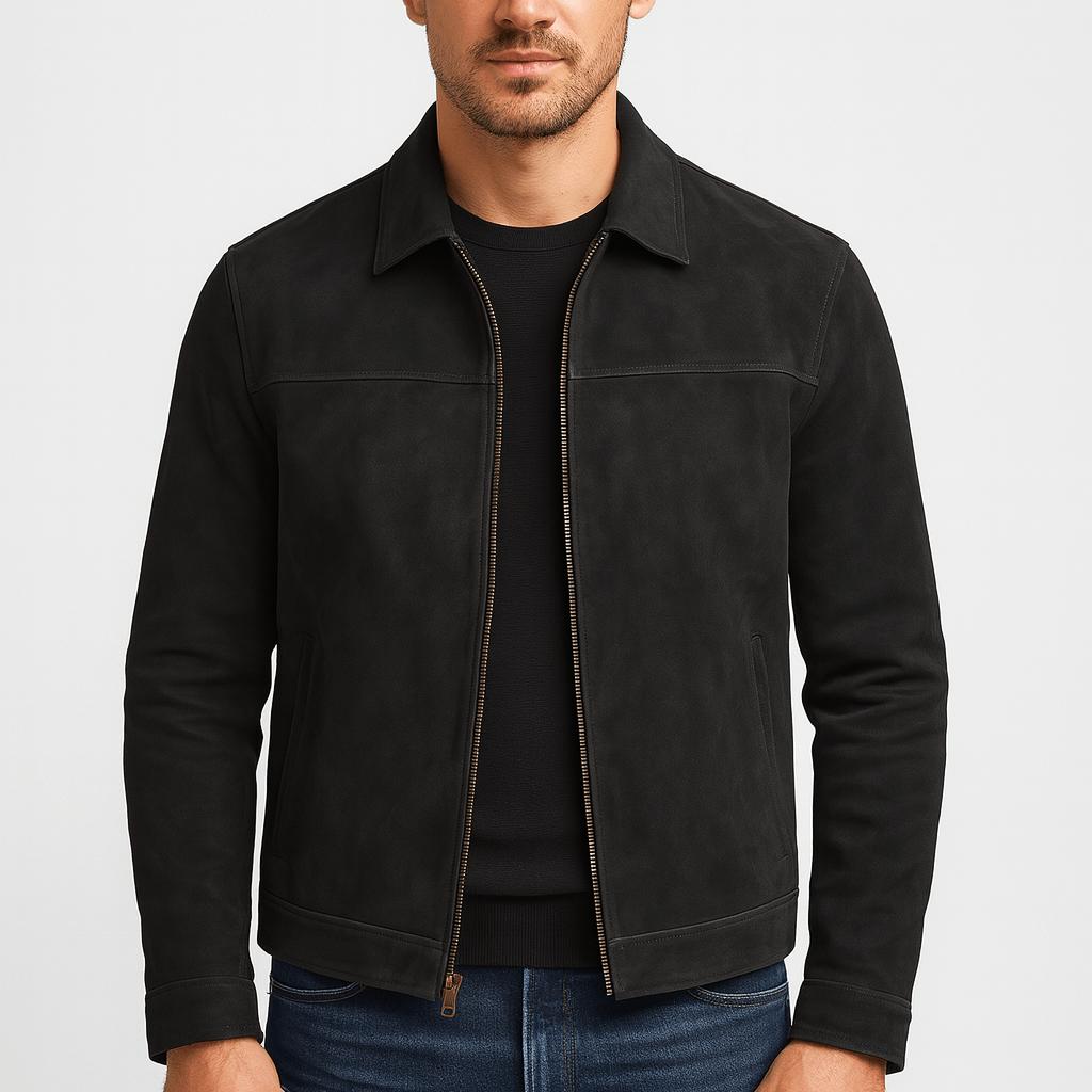 Helvano | Herren Lederjacke mit Reissverschluss