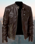 Helvano | Herren Lederjacke mit Reissverschluss
