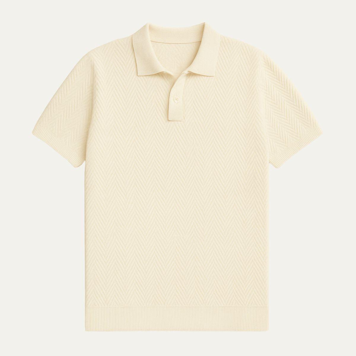 Helvano | Jacquard-Strick-Poloshirt für Herren