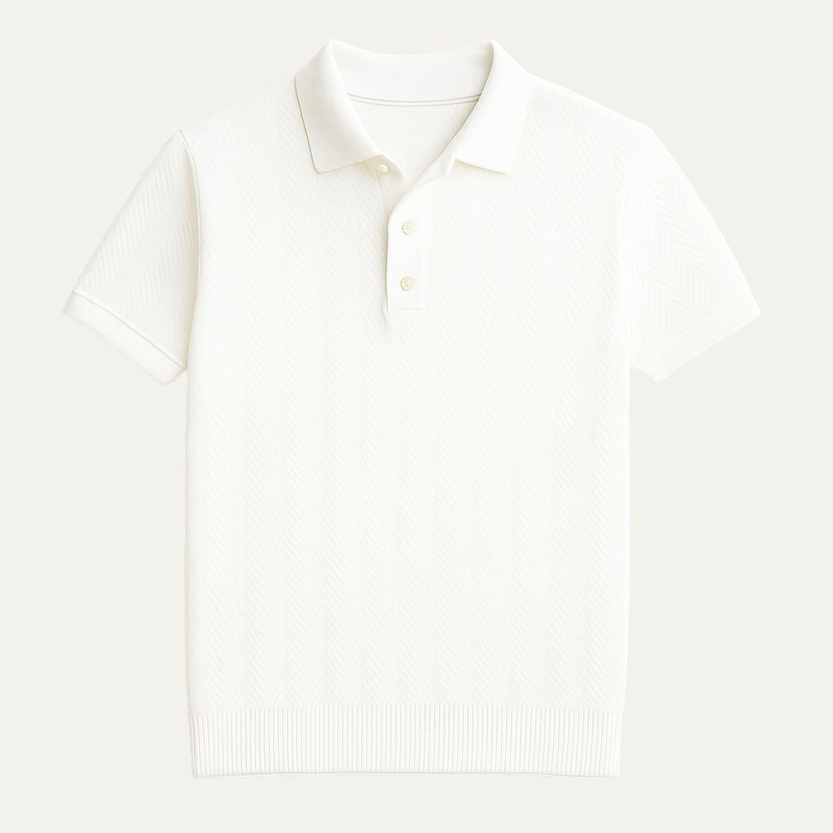 Helvano | Jacquard-Strick-Poloshirt für Herren