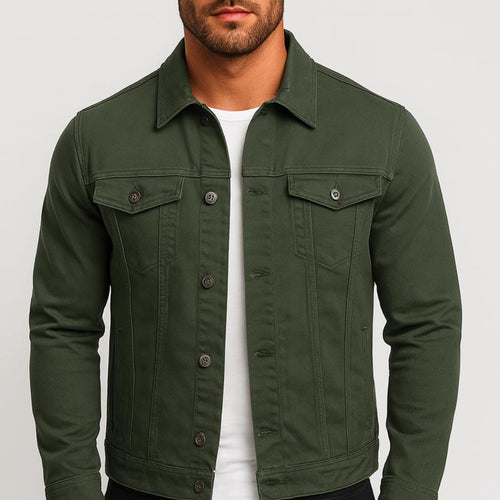 Helvano | Jacke mit Knopfverschluss für Herren in Grün