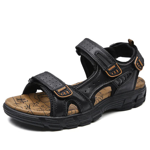Helvano | Leder-Sandalen für Herren mit Klettverschluss