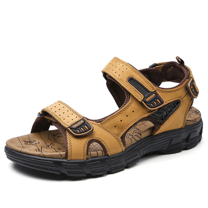 Helvano | Leder-Sandalen für Herren mit Klettverschluss